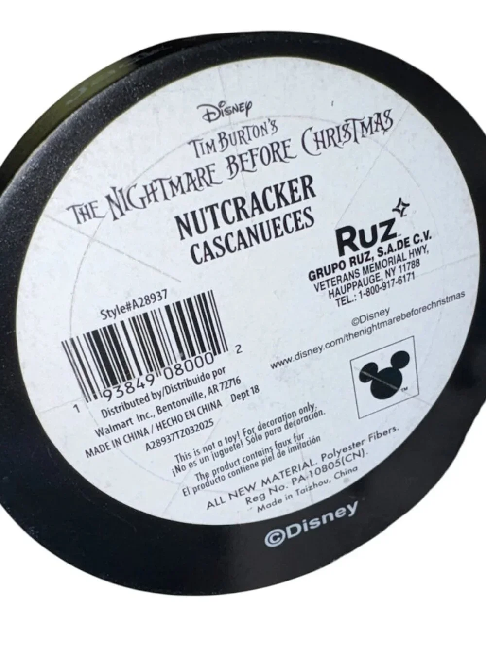 Jack Skellington Nutcracker Disney Ruz 11.5